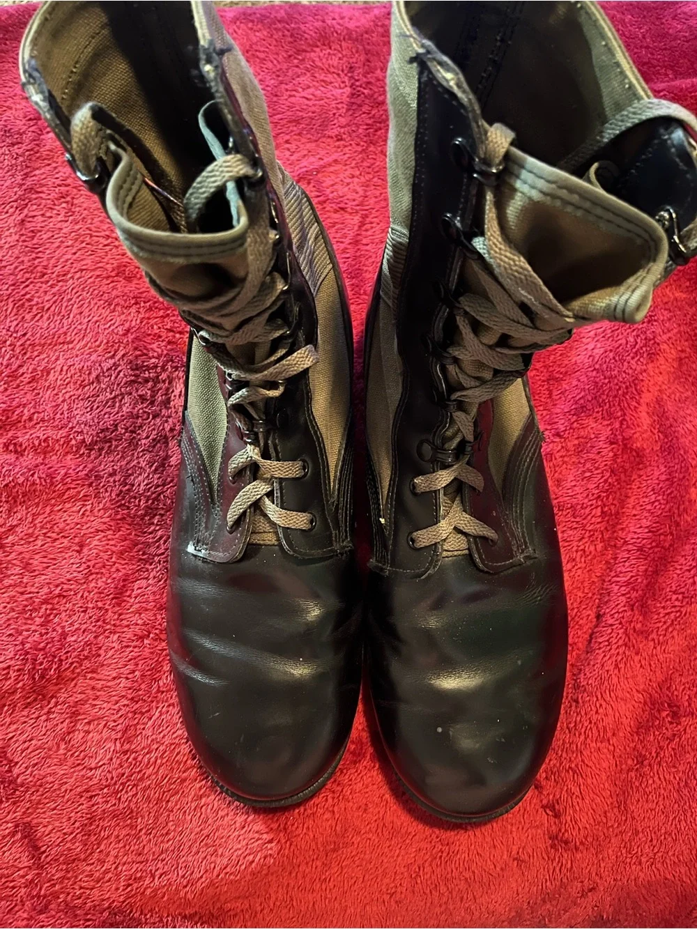 Men's McRae Black and Olive Tactical Lace-Up Boots/ jungle boots sz13r